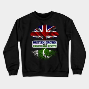 British Grown With Pakistani Roots Cool Gift For Proud British Pakistani Men Women Kids Crewneck Sweatshirt